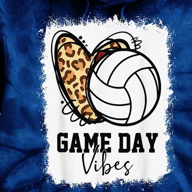 Bleached Volleyball Game Day Vibes Volleyball Mom Game Day Tie Dye Hoodie