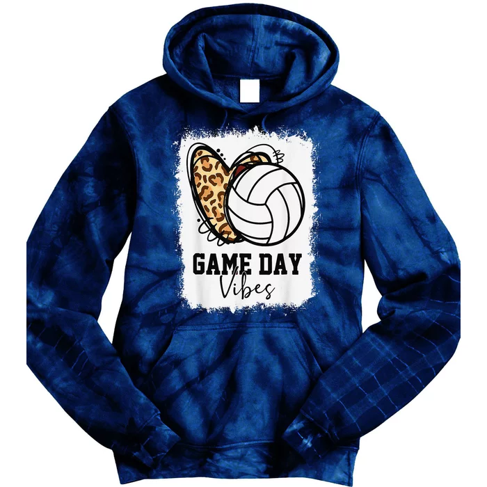 Bleached Volleyball Game Day Vibes Volleyball Mom Game Day Tie Dye Hoodie