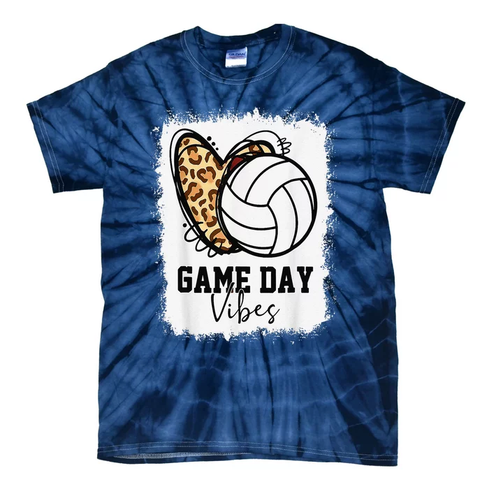 Bleached Volleyball Game Day Vibes Volleyball Mom Game Day Tie-Dye T-Shirt