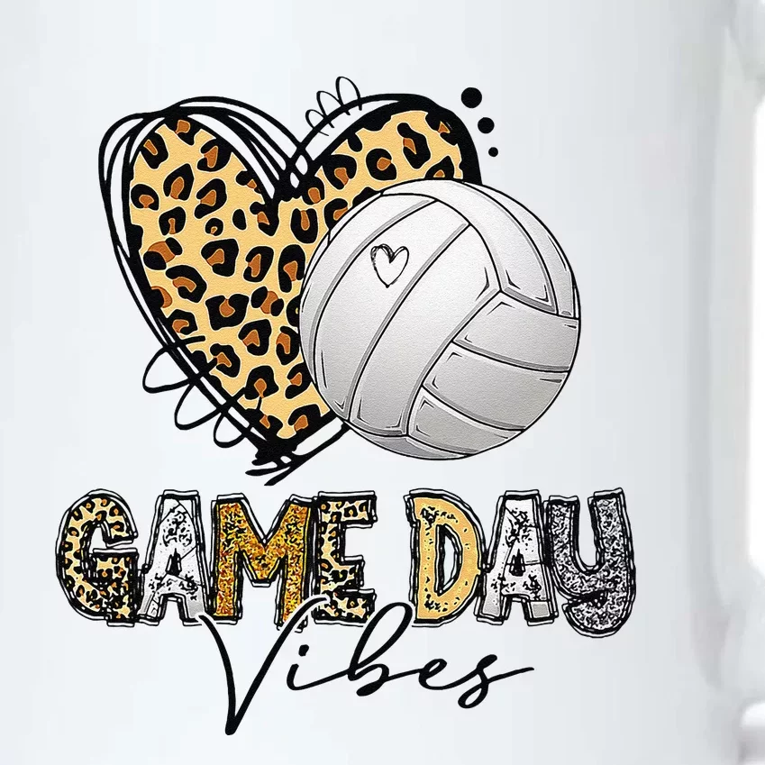 Bleached Volleyball Game Day Vibes Volleyball Mom Leopard Black Color Changing Mug