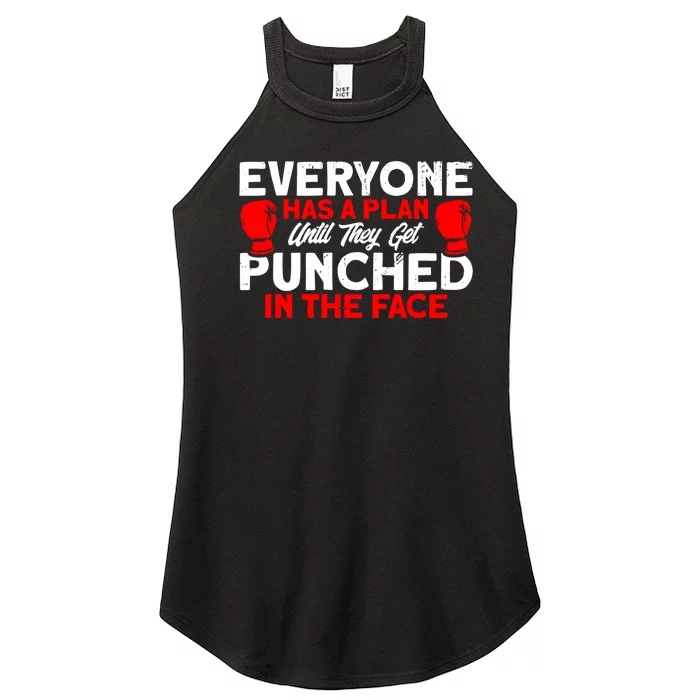 Boxing Vintage Get Punched In The Face Meaningful Gift Women’s Perfect Tri Rocker Tank