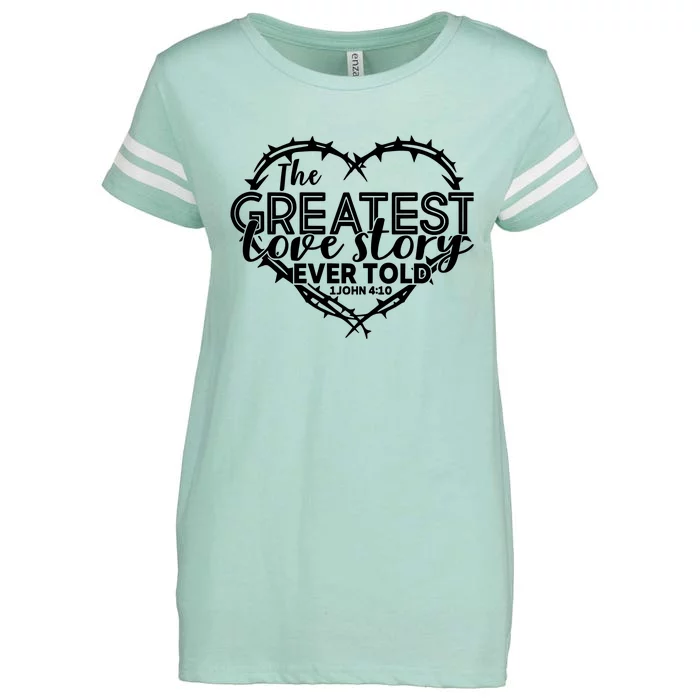 Bible Verse Good Friday Easter Bible GodS Love Enza Ladies Jersey Football T-Shirt