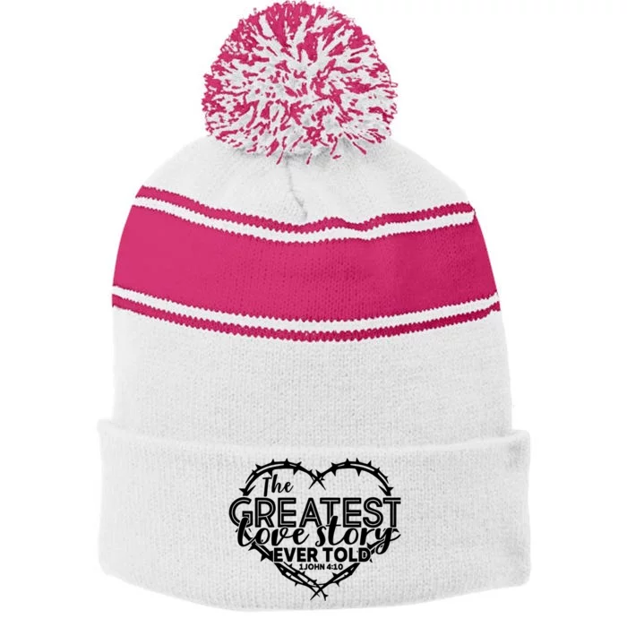 Bible Verse Good Friday Easter Bible GodS Love Stripe Pom Pom Beanie