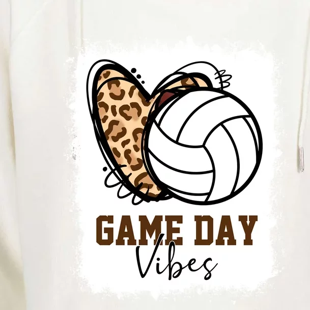 Bleached Volleyball Game Day Vibes Volleyball Mom Christmas Gift Womens Funnel Neck Pullover Hood