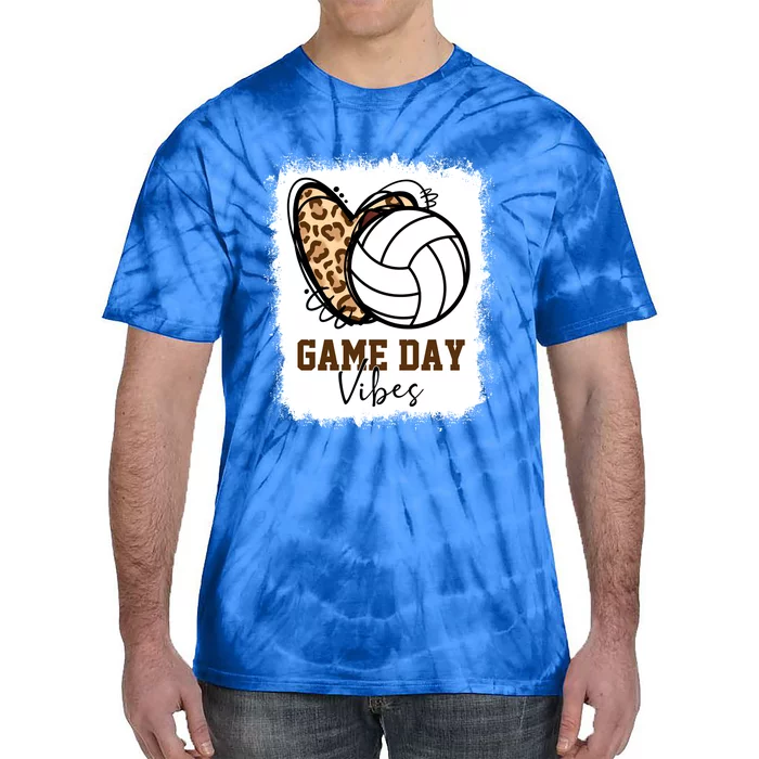 Bleached Volleyball Game Day Vibes Volleyball Mom Christmas Gift Tie-Dye T-Shirt