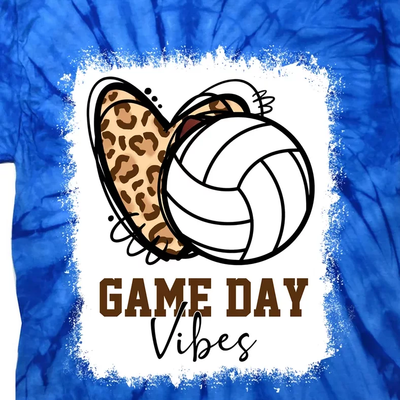 Bleached Volleyball Game Day Vibes Volleyball Mom Christmas Gift Tie-Dye T-Shirt