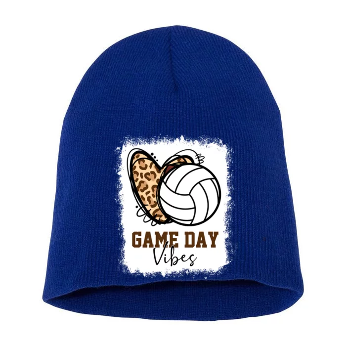 Bleached Volleyball Game Day Vibes Volleyball Mom Christmas Gift Short Acrylic Beanie