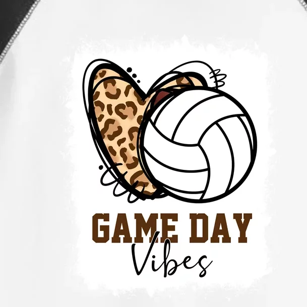 Bleached Volleyball Game Day Vibes Volleyball Mom Christmas Gift Toddler Fine Jersey T-Shirt