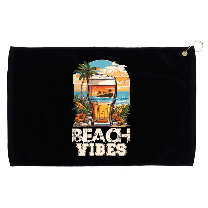 Beach Vibes Graphic Grommeted Golf Towel