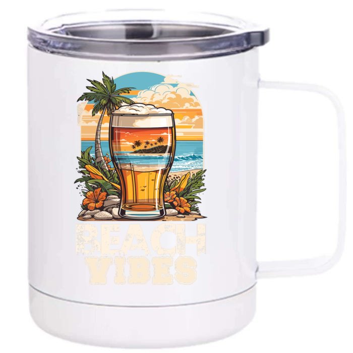 Beach Vibes Graphic Front & Back 12oz Stainless Steel Tumbler Cup