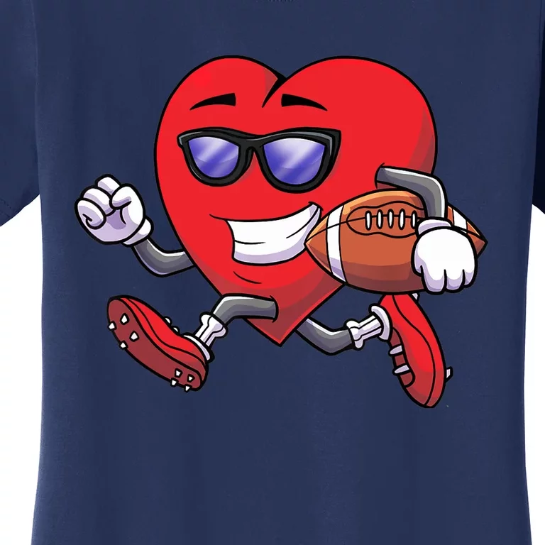 Boy Valentines Heart Football Player Soccer Lover Gift Women's T-Shirt