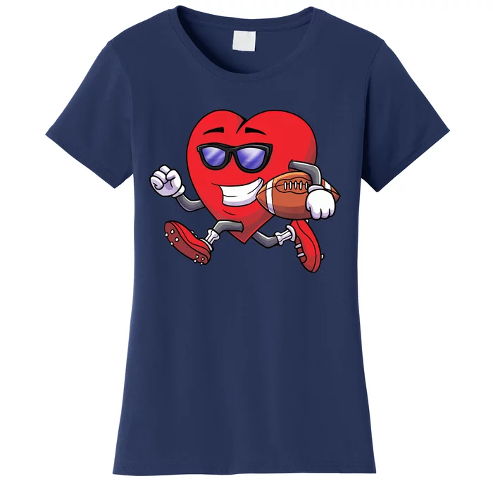 Boy Valentines Heart Football Player Soccer Lover Gift Women's T-Shirt