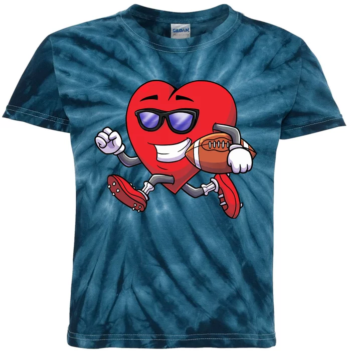 Boy Valentines Heart Football Player Soccer Lover Gift Kids Tie-Dye T-Shirt