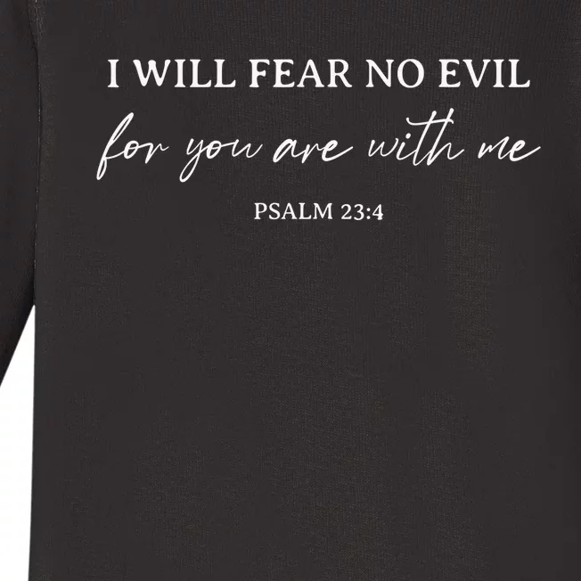 Bible Verse I Will Fear No Evil You Are With Christian Baby Long Sleeve Bodysuit