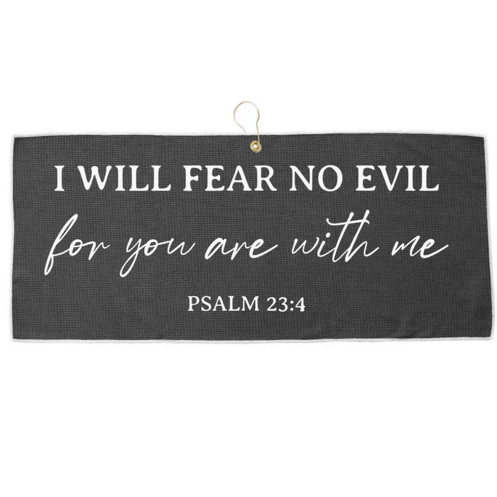 Bible Verse I Will Fear No Evil You Are With Christian Large Microfiber Waffle Golf Towel