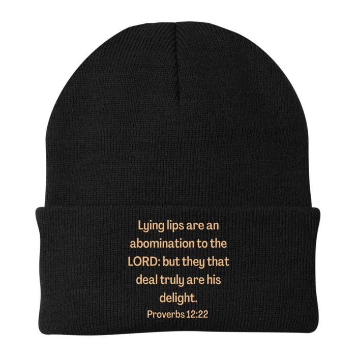 Bible Verse Lying Lips Proverbs 12 22 Knit Cap Winter Beanie