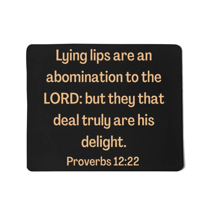 Bible Verse Lying Lips Proverbs 12 22 Mousepad