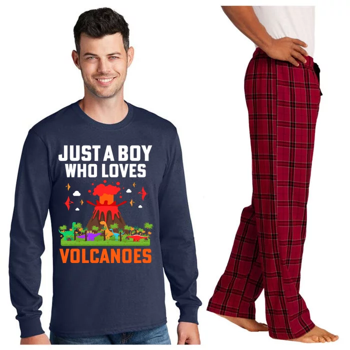 Boy Volcano Magma Eruption Geology Long Sleeve Pajama Set