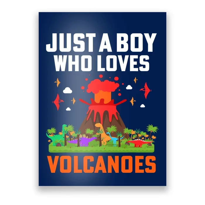 Boy Volcano Magma Eruption Geology Poster