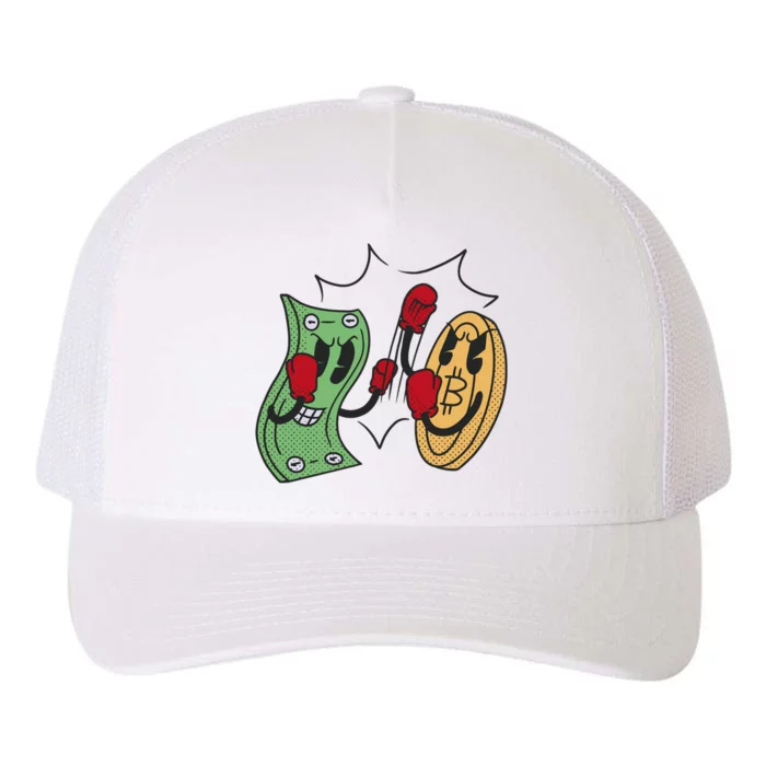 Bitcoin Vs Money Boxing Fight Yupoong Adult 5-Panel Trucker Hat