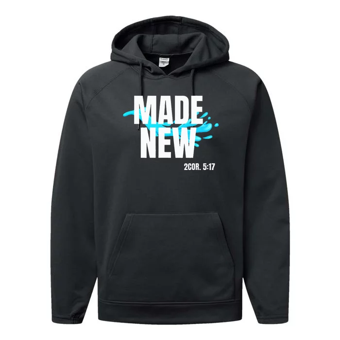 Bible Verse Made New Christian Baptism Christian Bible Performance Fleece Hoodie