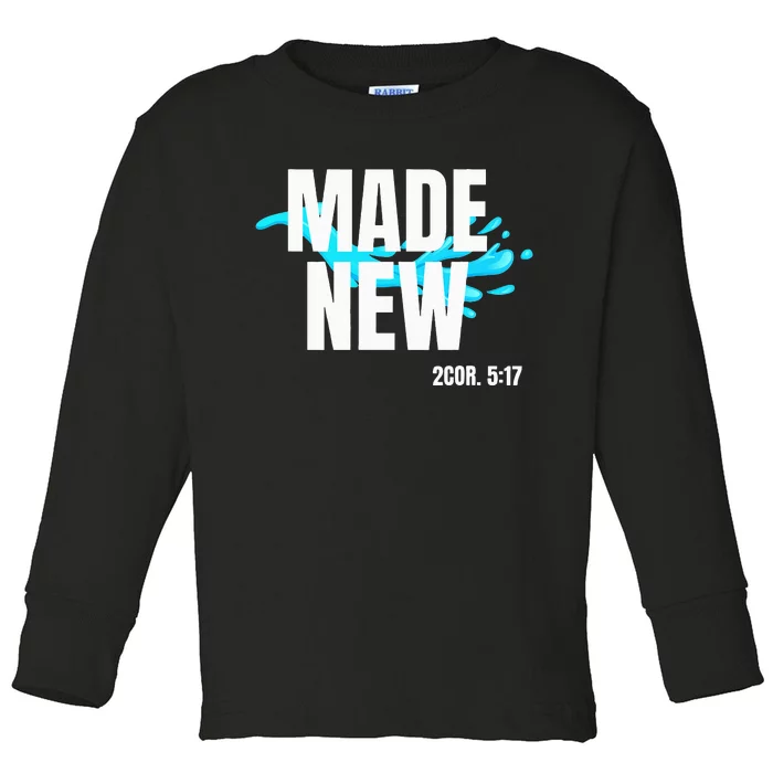 Bible Verse Made New Christian Baptism Christian Bible Toddler Long Sleeve Shirt