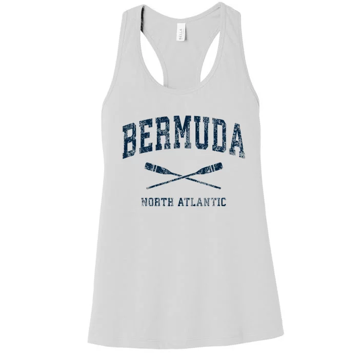 Bermuda Vintage Nautical Paddles Sports Oars Women's Racerback Tank