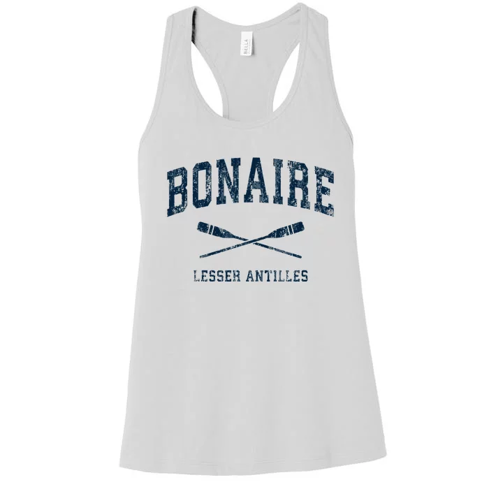 Bonaire Vintage Nautical Paddles Sports Oars Women's Racerback Tank