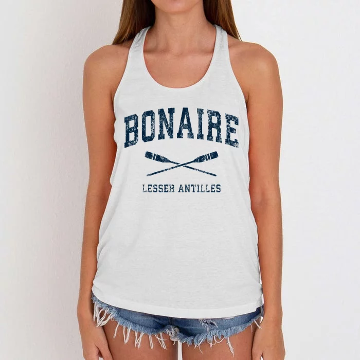 Bonaire Vintage Nautical Paddles Sports Oars Women's Knotted Racerback Tank