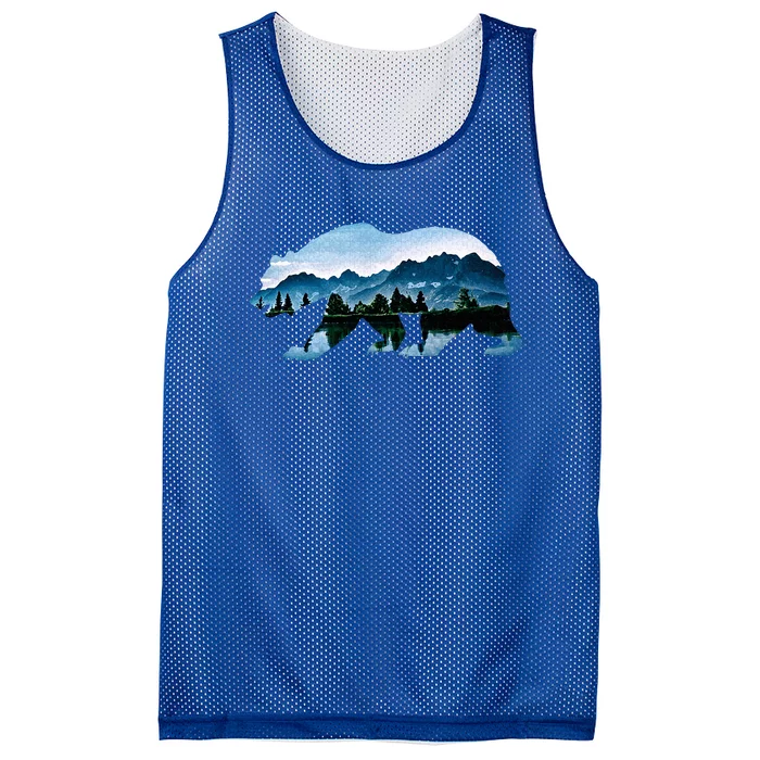 Bear Vintage National Park Bear Wildlife Mountains Mesh Reversible Basketball Jersey Tank