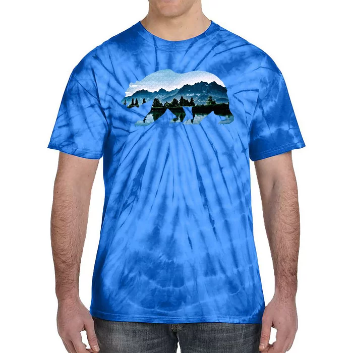 Bear Vintage National Park Bear Wildlife Mountains Tie-Dye T-Shirt