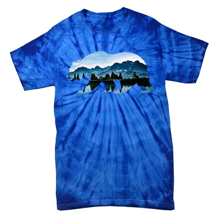 Bear Vintage National Park Bear Wildlife Mountains Tie-Dye T-Shirt