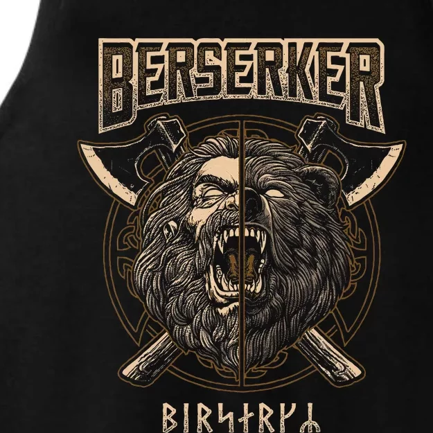 Berserker Viking Norse Pagan Bear Warrior Ladies Tri-Blend Wicking Tank