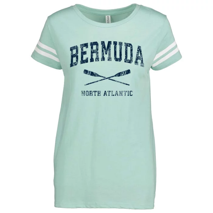 Bermuda Vintage Nautical Paddles Sports Oars Enza Ladies Jersey Football T-Shirt