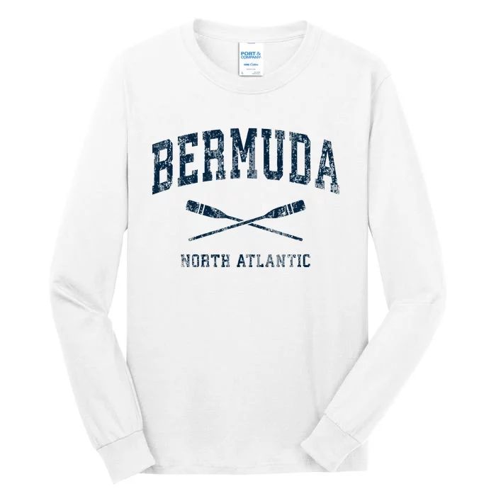 Bermuda Vintage Nautical Paddles Sports Oars Tall Long Sleeve T-Shirt