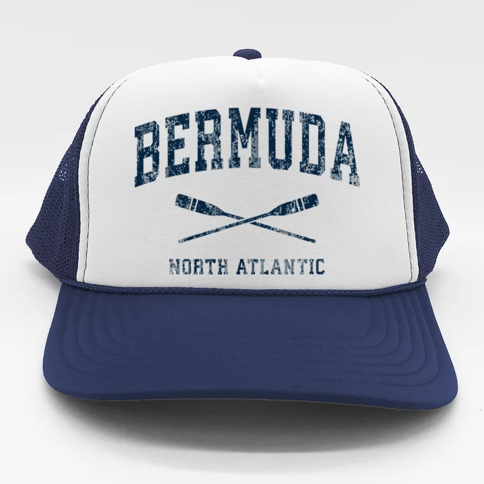 Bermuda Vintage Nautical Paddles Sports Oars Trucker Hat