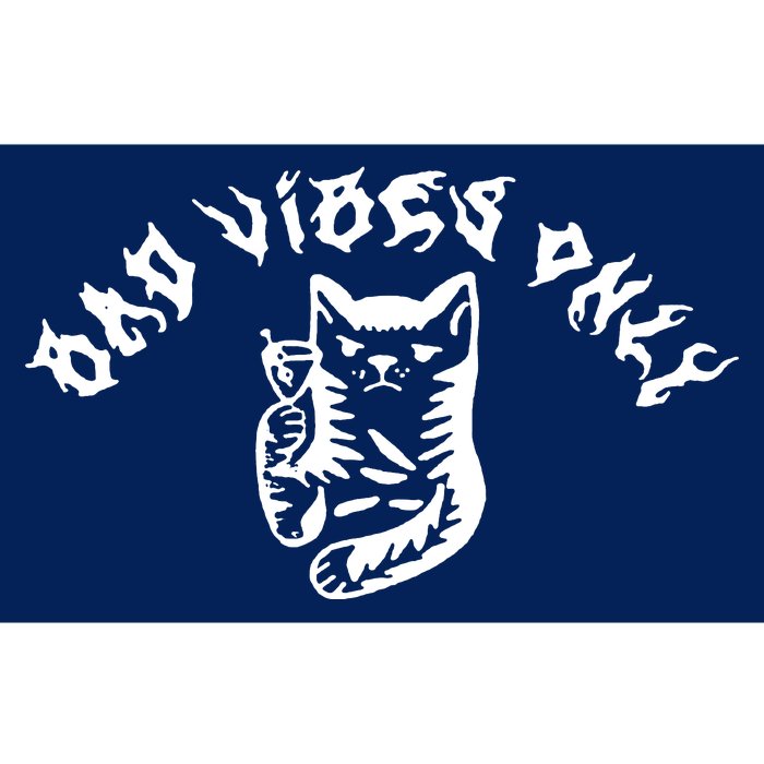 Bad Vibes Only Cat Drinking Rock Metal Style Bumper Sticker