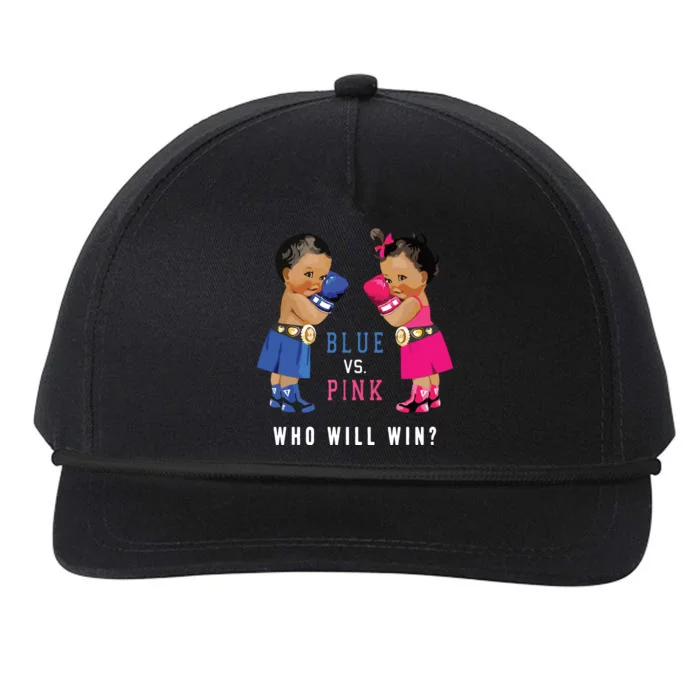 Blue Vs Pink Ethnic Boxing Babies Gender Reveals Snapback Five-Panel Rope Hat