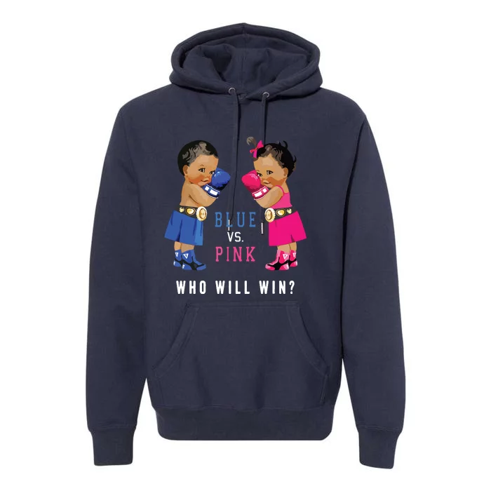 Blue Vs Pink Ethnic Boxing Babies Gender Reveals Premium Hoodie