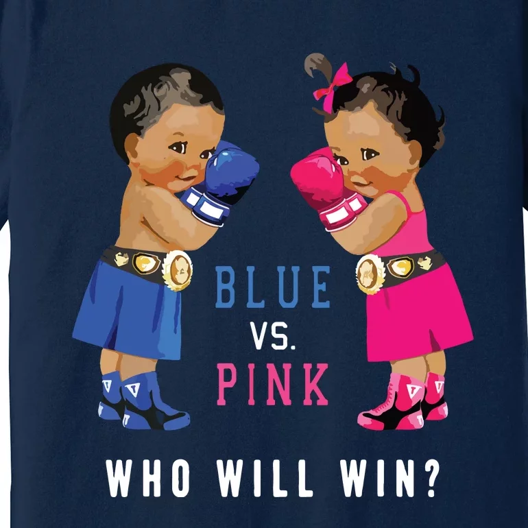 Blue Vs Pink Ethnic Boxing Babies Gender Reveals Premium T-Shirt