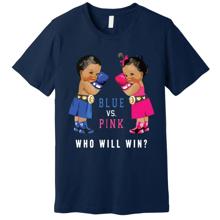 Blue Vs Pink Ethnic Boxing Babies Gender Reveals Premium T-Shirt