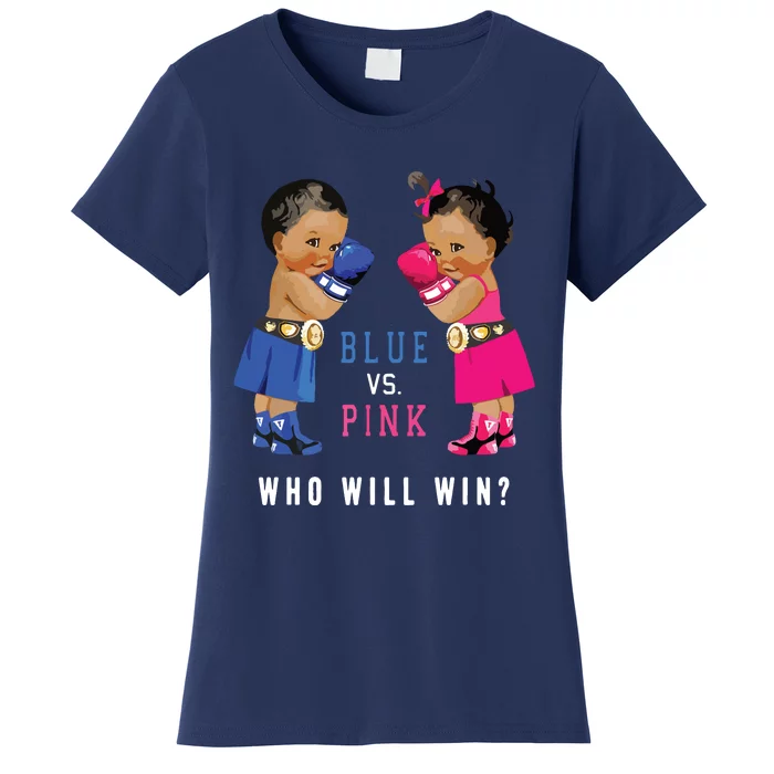 Blue Vs Pink Ethnic Boxing Babies Gender Reveals Women's T-Shirt