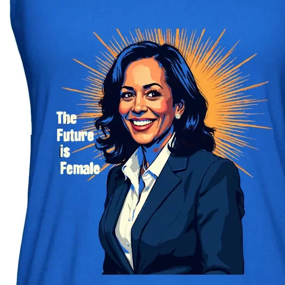 Bold Vibrant Portrait Of Kamala The Future Is Female Kamala Harris Portrait Ladies Essential Flowy Tank