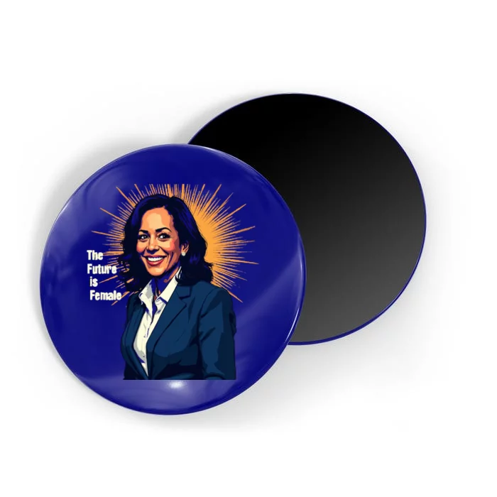 Bold Vibrant Portrait Of Kamala The Future Is Female Kamala Harris Portrait Magnet