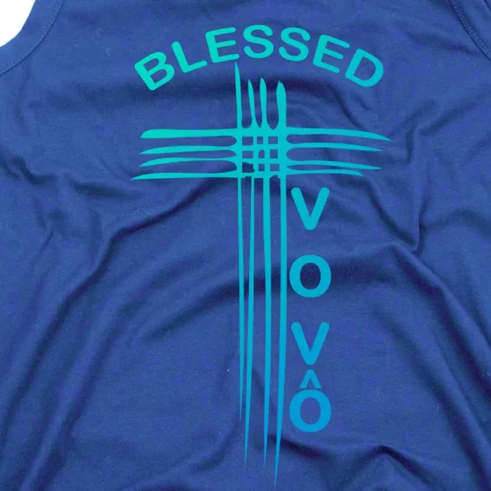 Blessed Vovo Portuguese Grandpa Christian Cross Gift Tank Top