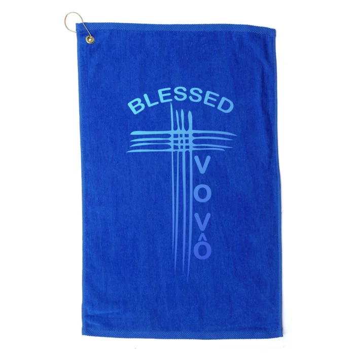 Blessed Vovo Portuguese Grandpa Christian Cross Gift Platinum Collection Golf Towel