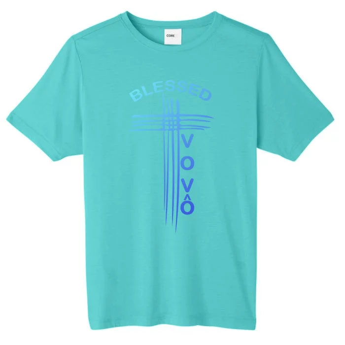 Blessed Vovo Portuguese Grandpa Christian Cross Gift ChromaSoft Performance T-Shirt