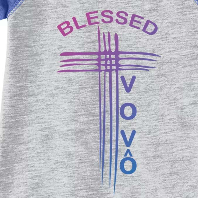 Blessed Vovo Portuguese Grandpa Christian Cross Gift Infant Baby Jersey Bodysuit