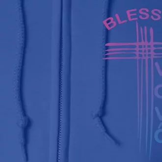 Blessed Vovo Portuguese Grandpa Christian Cross Gift Full Zip Hoodie