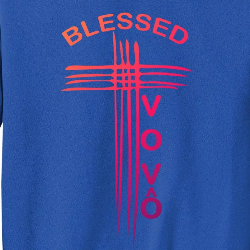 Blessed Vovo Portuguese Grandpa Christian Cross Gift Tall Sweatshirt